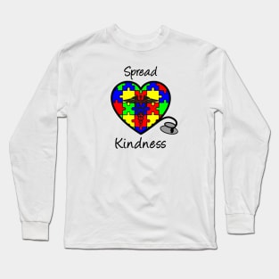 Autism Awareness Spread Kindness Nurse Heart Long Sleeve T-Shirt